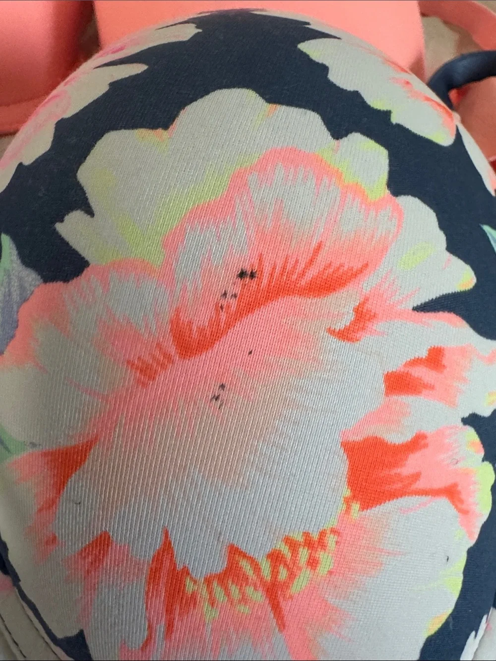 PINK Victoria's Secret Coral & Navy Floral Push-Up Bra